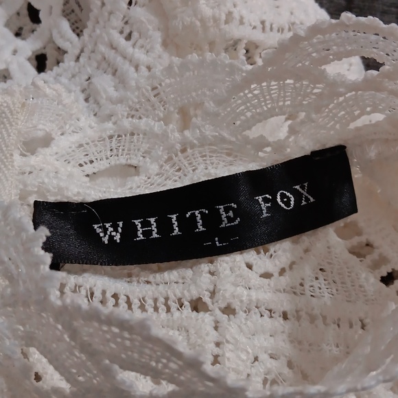 WHITE FOX LACE CROP TOP. #5708 - Picture 7 of 7